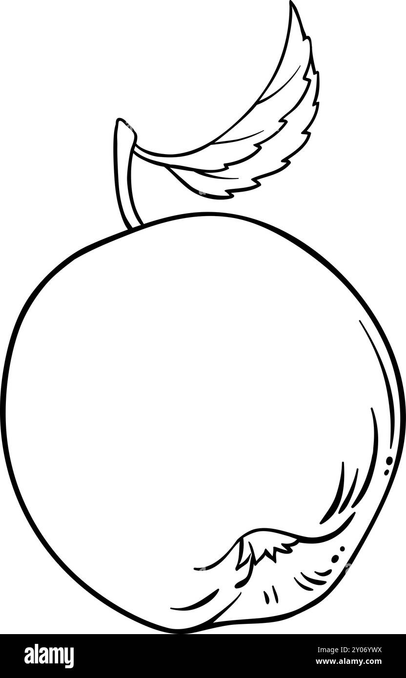 Apple Fruit Isolated Outline Illustration Stock Vector Image & Art - Alamy