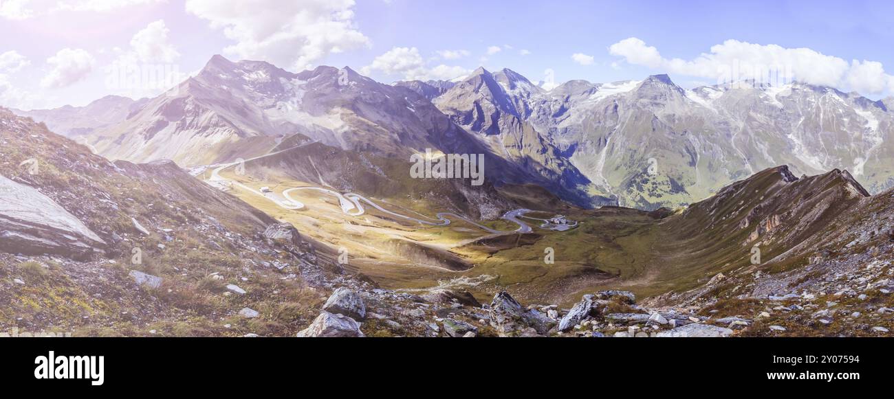 Austrian Mountain Ranges Panoramic picture of the Grossglockner mountain range in Austria ...