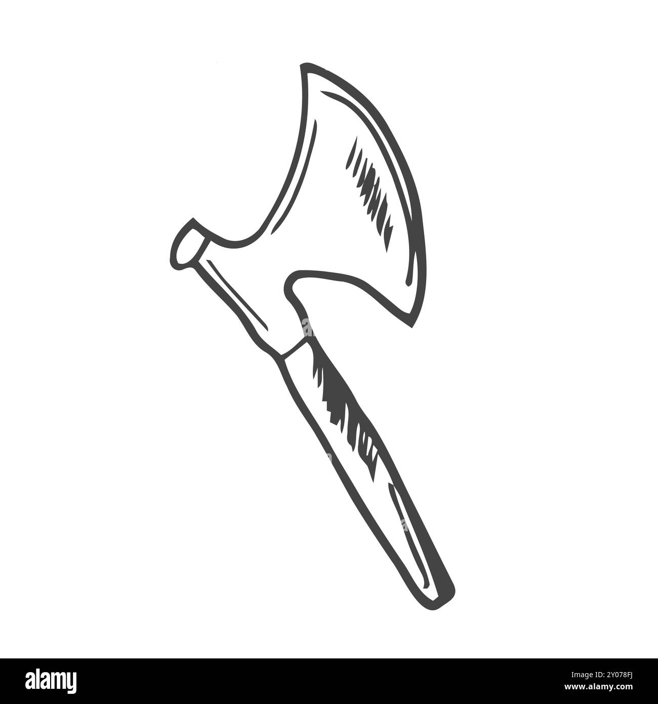 Doodle Viking axe isolated on white. Vector illustration Stock Vector ...