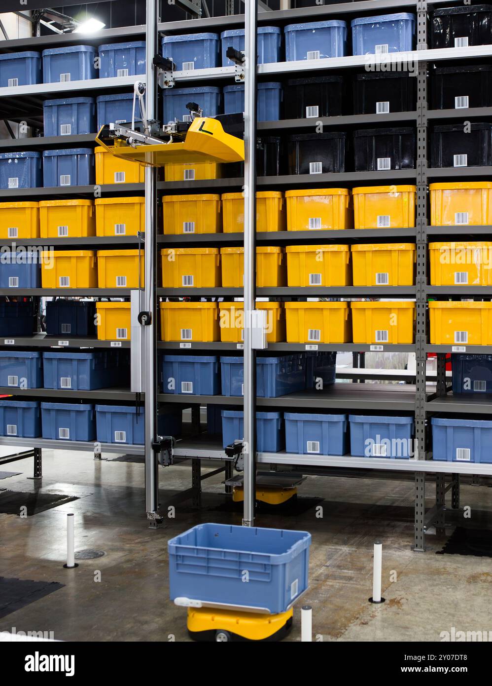 Autonomous robot picking materials from multi-layer rack in modern ...