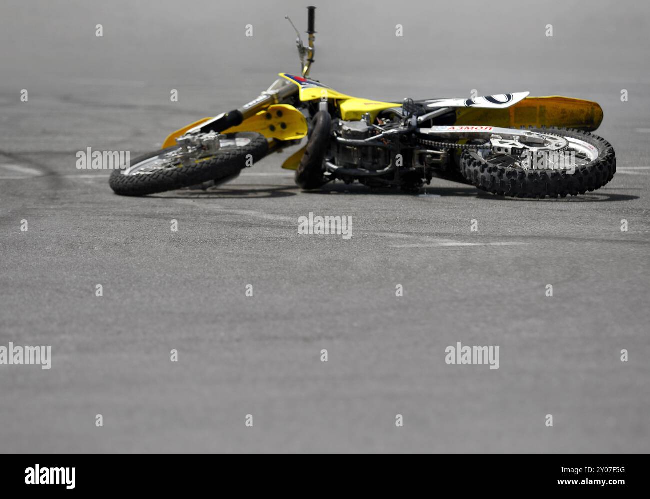 Asphat Motorcycle Racing Racing motorcycle, race motorbike, lying on asphalt Stock Photo - Alamy