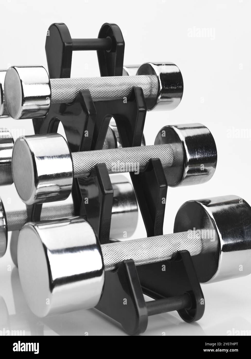 Shiny chrome dumbbells metal exercise weights Stock Photo - Alamy