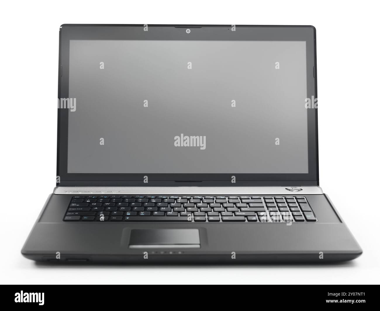 17-inch black notebook laptop computer isolated on white background ...