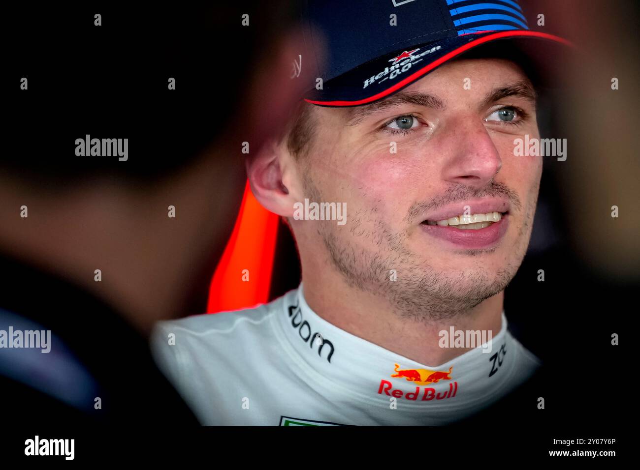 MONZA - Max Verstappen (Red Bull Racing) speaks to the press after the ...