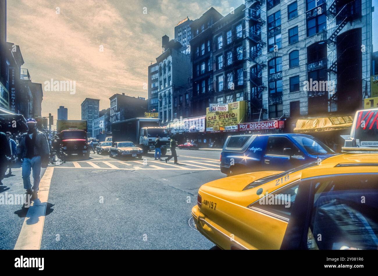 1990s archive image of Canal Street, New York. Stock Photo