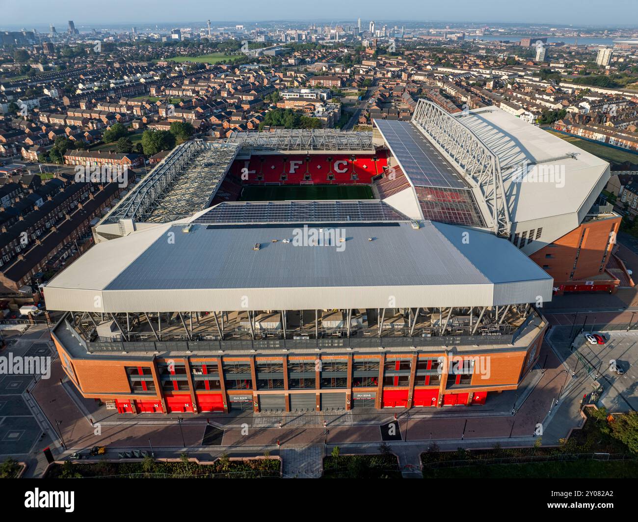 An aerial view of Anfield Stadium, Liverpool Stock Photo - Alamy