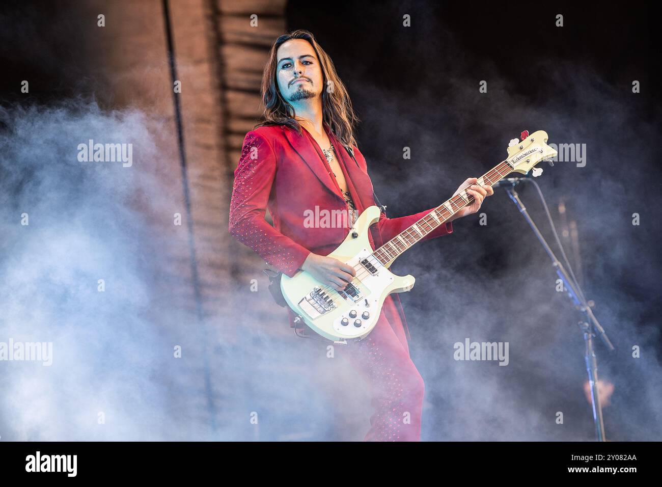 Sam Kizska of Greta Van Fleet performing live in Oslo, Norway Stock Photo