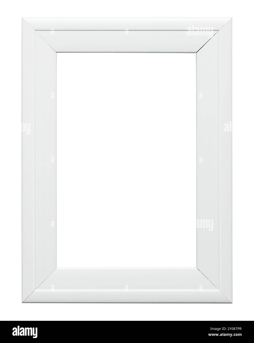 Rectangle Wood Frame Cut Out on White. Stock Photo