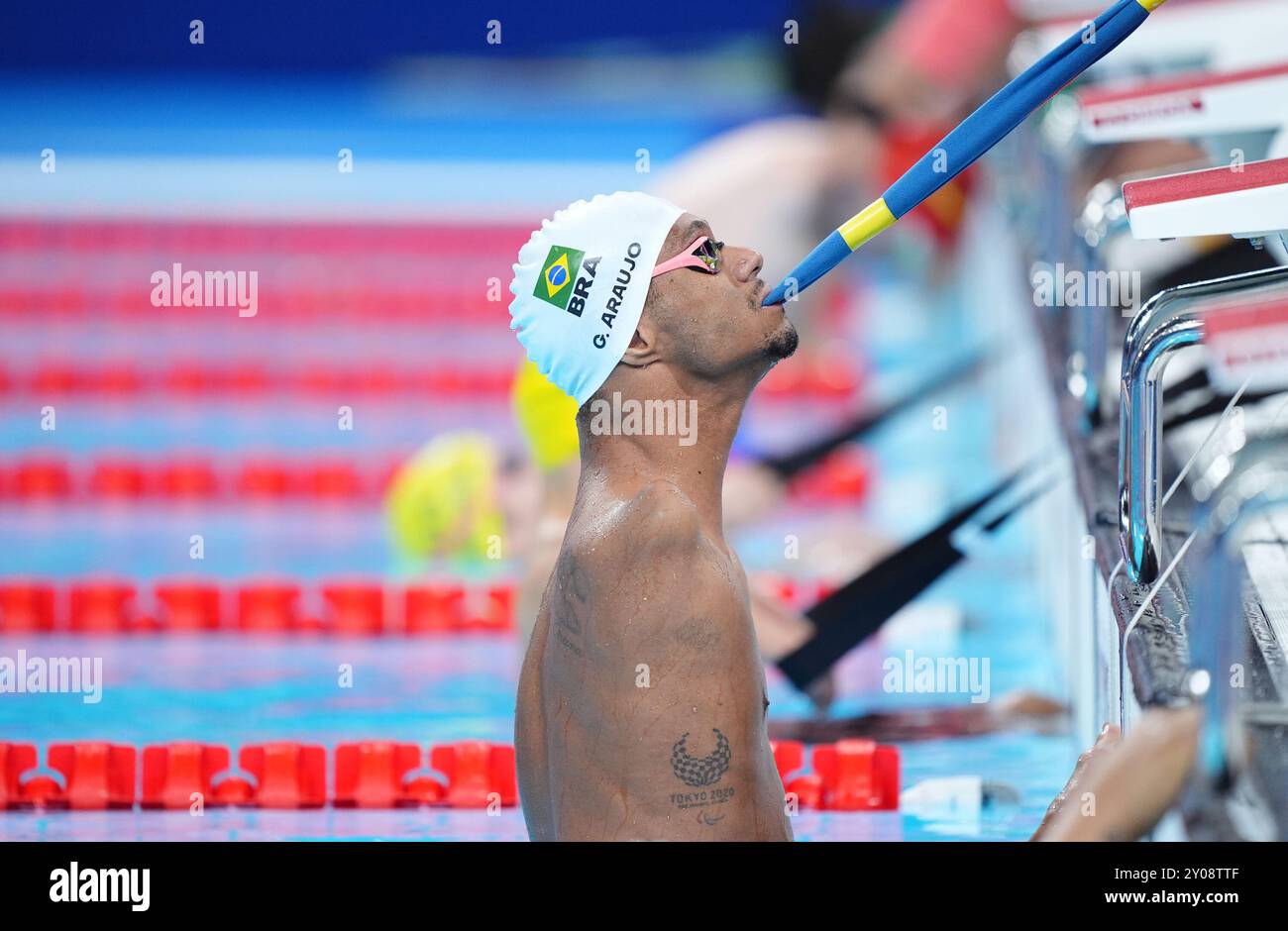 Brazil's Gabriel Geraldo Dos Santos Araujo during the Men's 150m Individual Medley, SM3 Final at the South Paris Arena on day four of the Paris 2024 Summer Paralympic Games. Picture date: Sunday September 1, 2024. Stock Photo