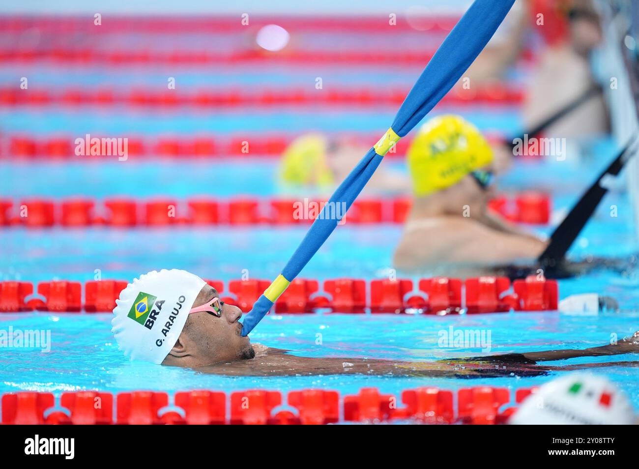 Brazil's Gabriel Geraldo Dos Santos Araujo during the Men's 150m Individual Medley, SM3 Final at the South Paris Arena on day four of the Paris 2024 Summer Paralympic Games. Picture date: Sunday September 1, 2024. Stock Photo