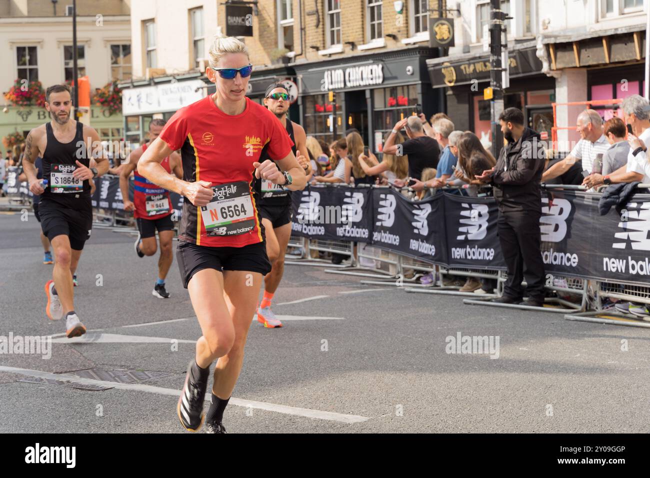London, UK, 1st September 2024 Runner reaching the final 100 meters at