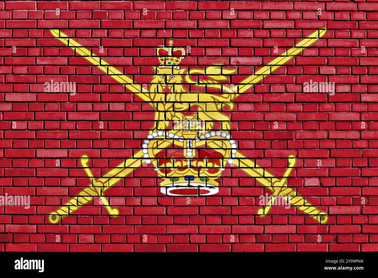 Flag of British Army painted on brick wall Stock Photo - Alamy