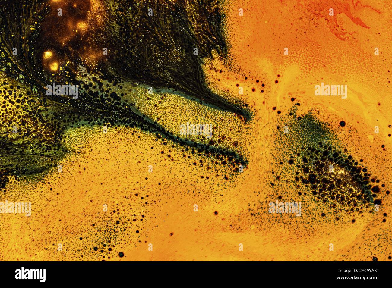 Experiments with acrylic ink, silk paints and liquid iron Stock Photo ...