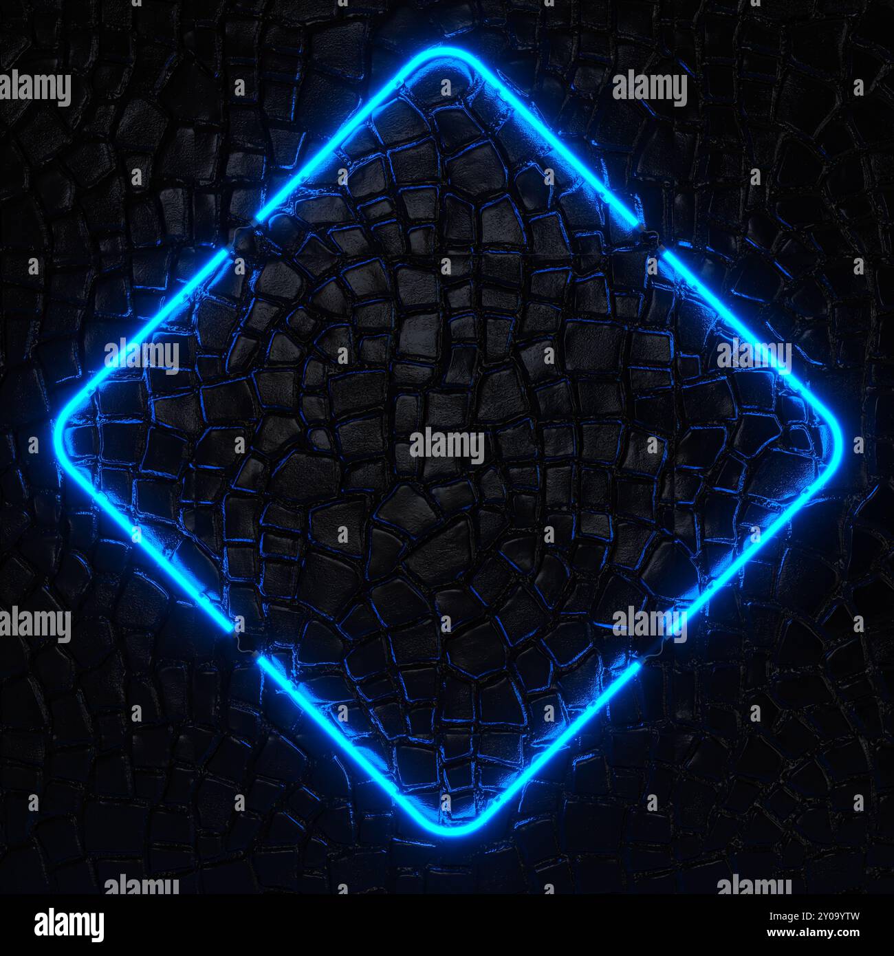 Rectangular neon sign. Geometric glowing lines. Abstract background ...