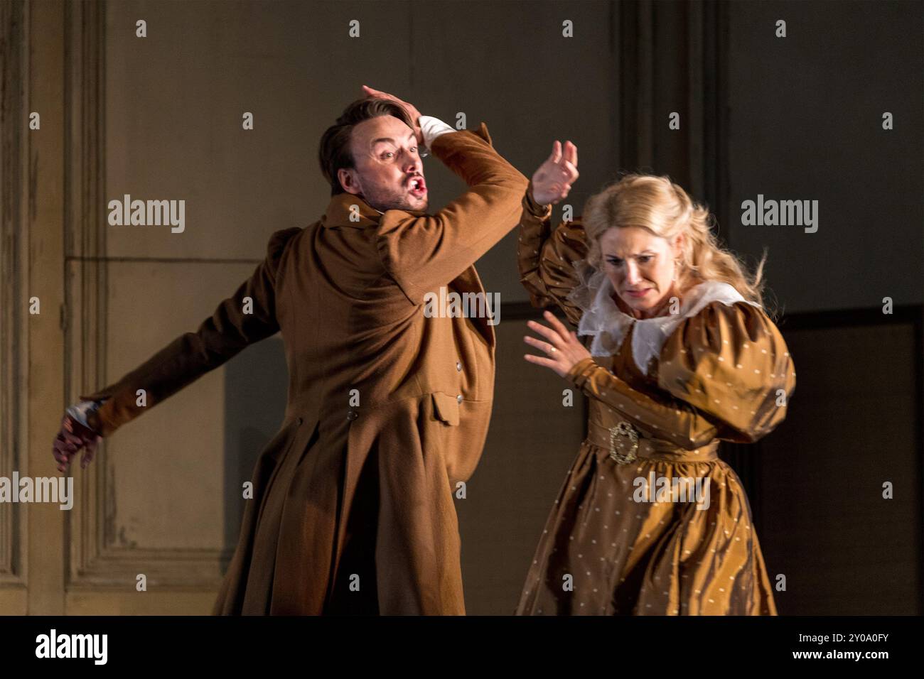 Huw Montague Rendall (Count Almaviva), Maria Bengtsson (Countess Almaviva) in LE NOZZE DI FIGARO at The Royal Opera, Covent Garden, London WC2  02/09/ Stock Photo