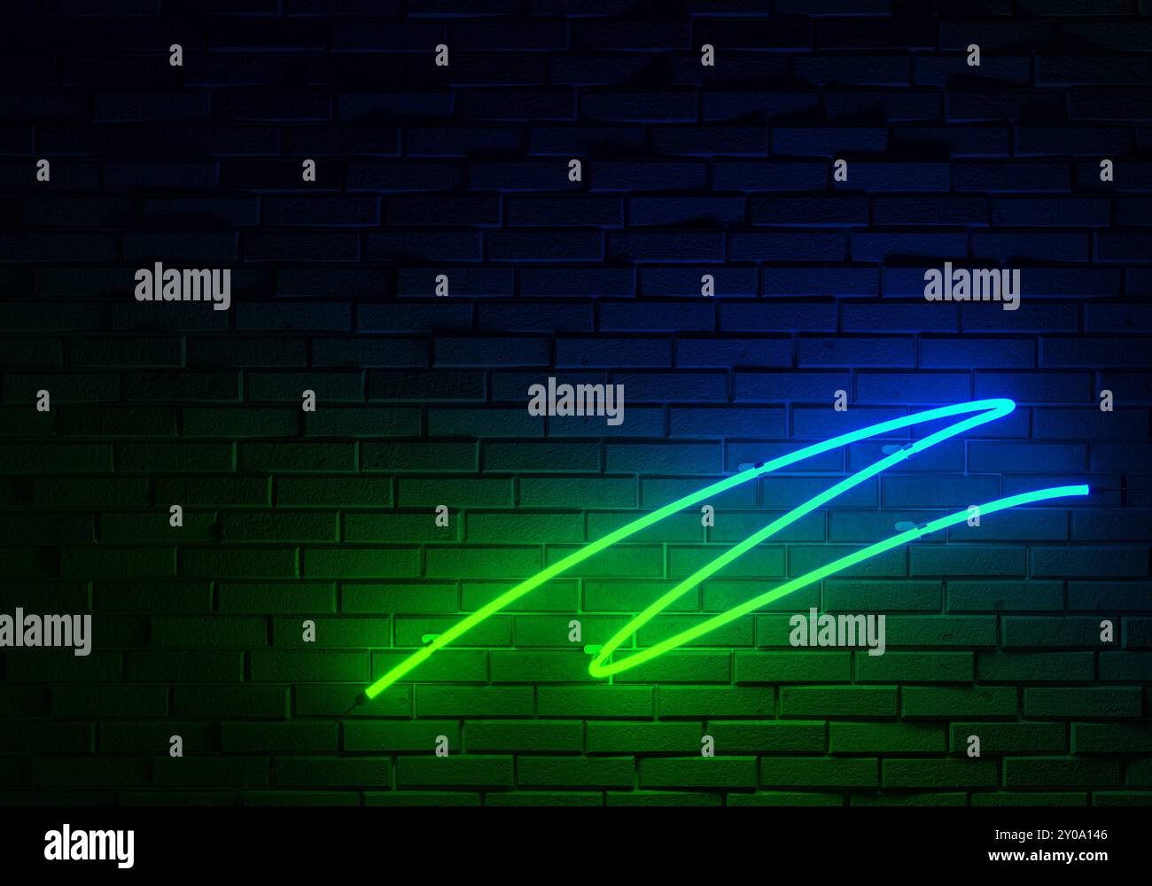 Neon Light on Brick Wall Background, 3d illustration Stock Photo - Alamy