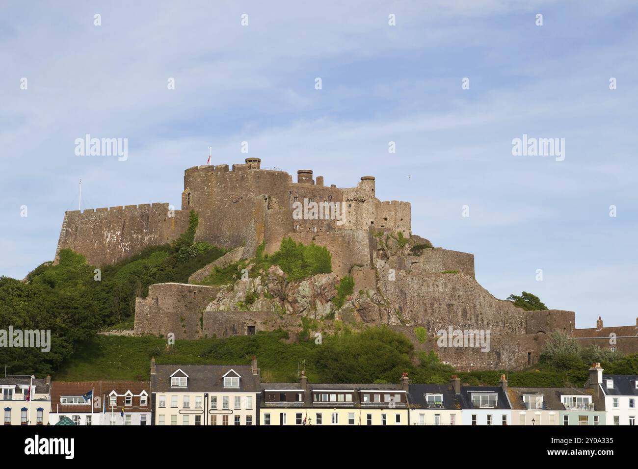 Mont Orgueil Castle in Gorey, Jersey, UK, Europe Stock Photo