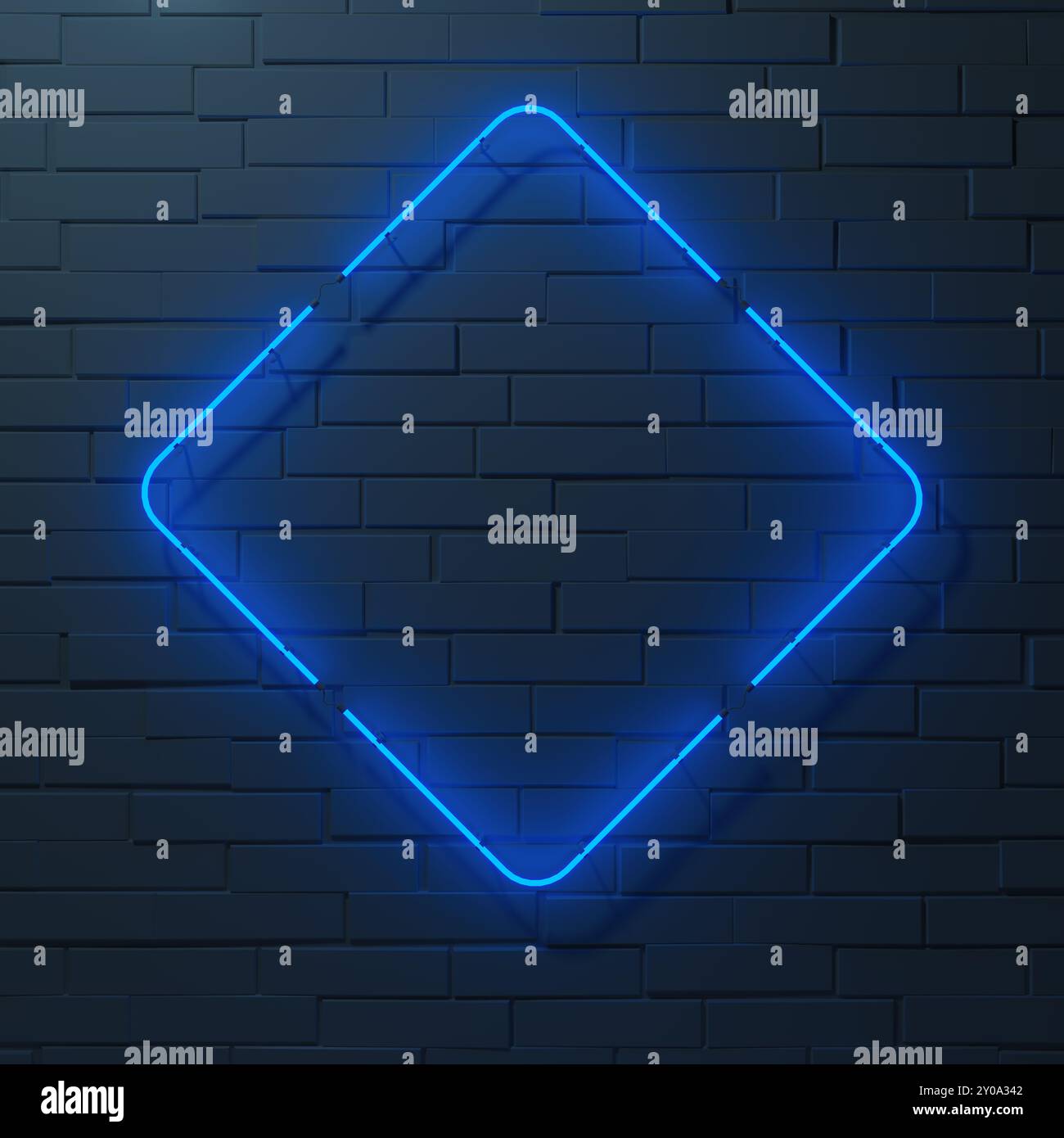 Neon sign. Square glowing light banner with blank space. Electric ...