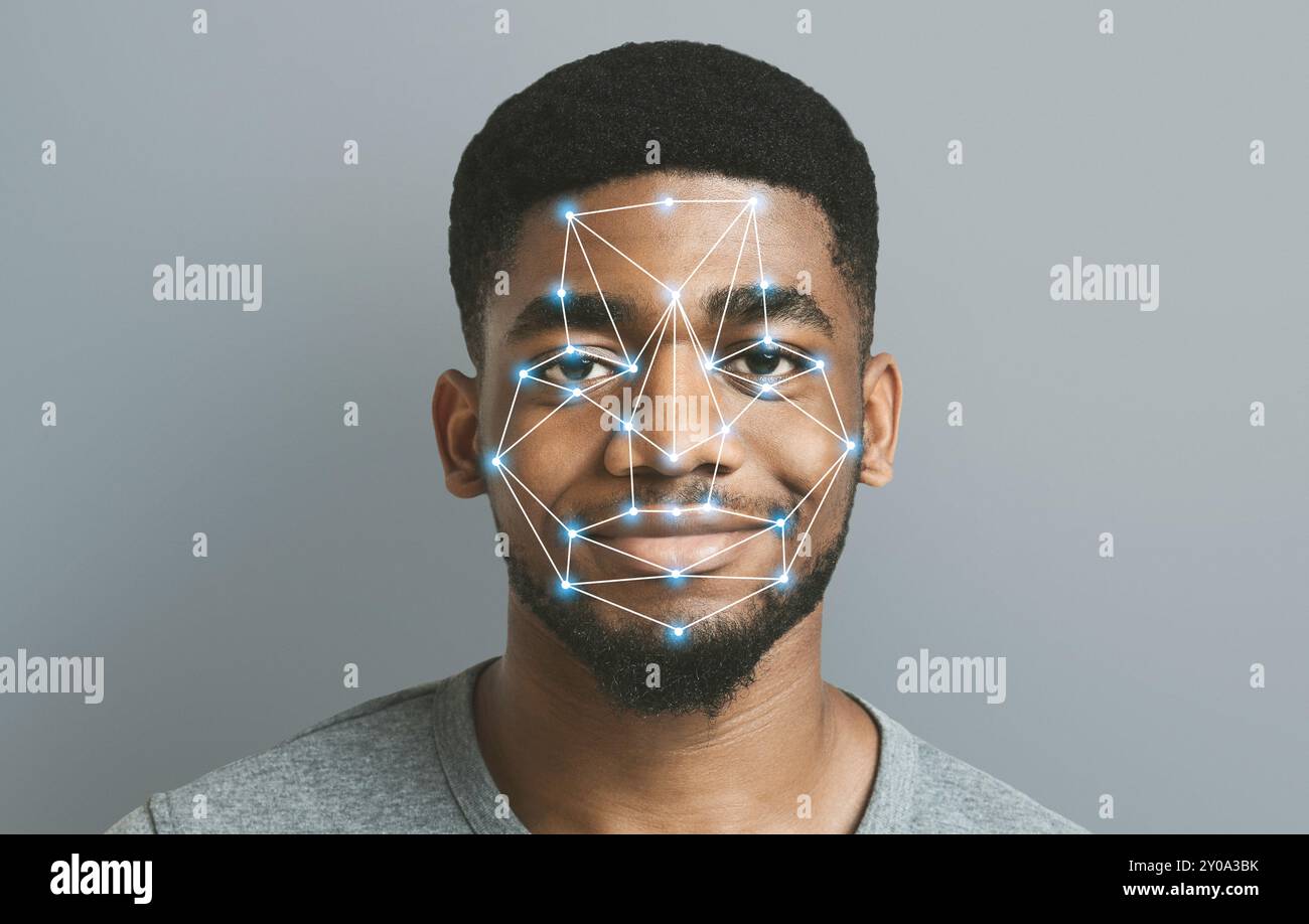 Futuristic and technological scanning of face for facial recognition ...