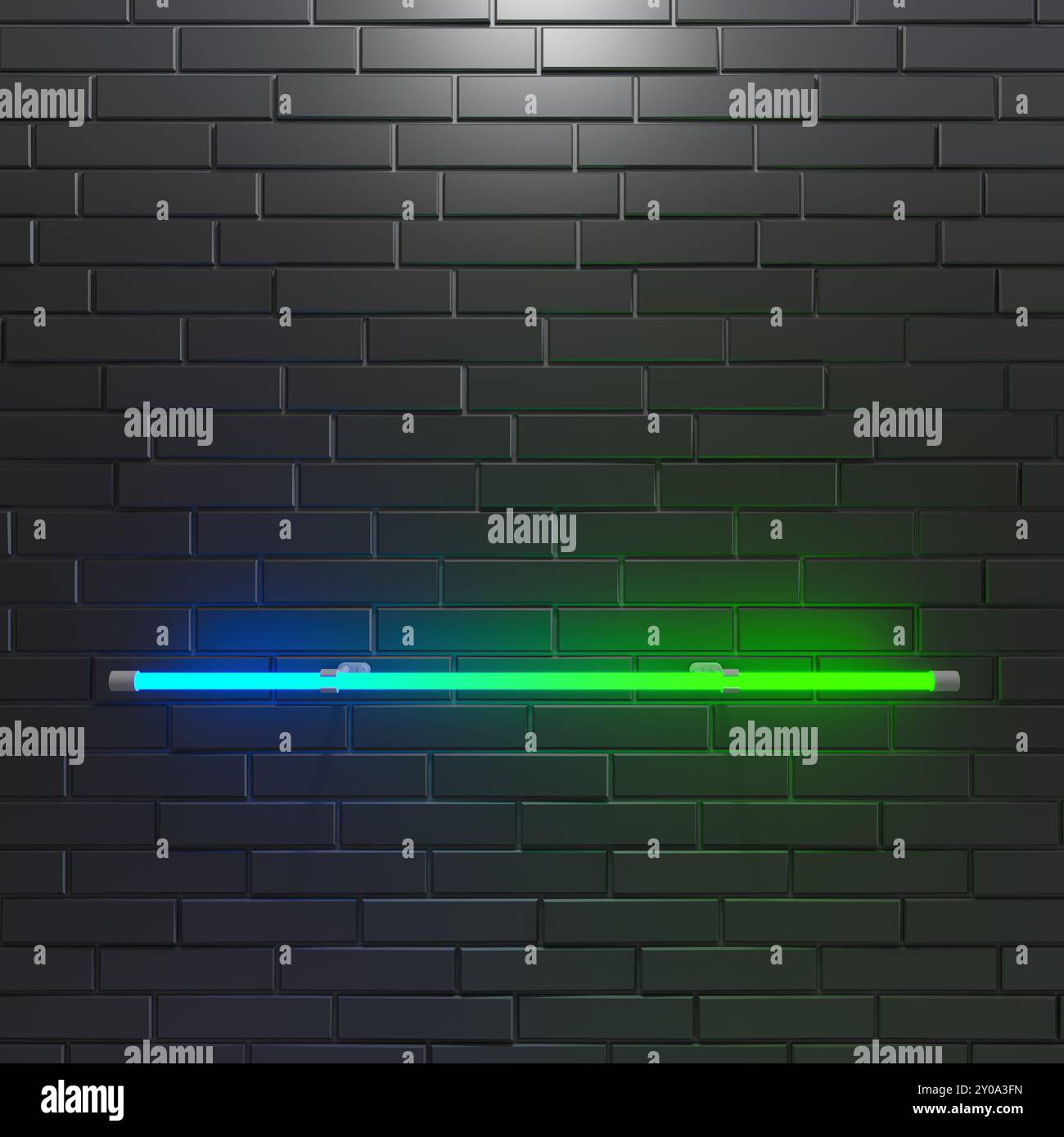 Abstract multi colored neon light lines. 3d illustration. Stock Photo