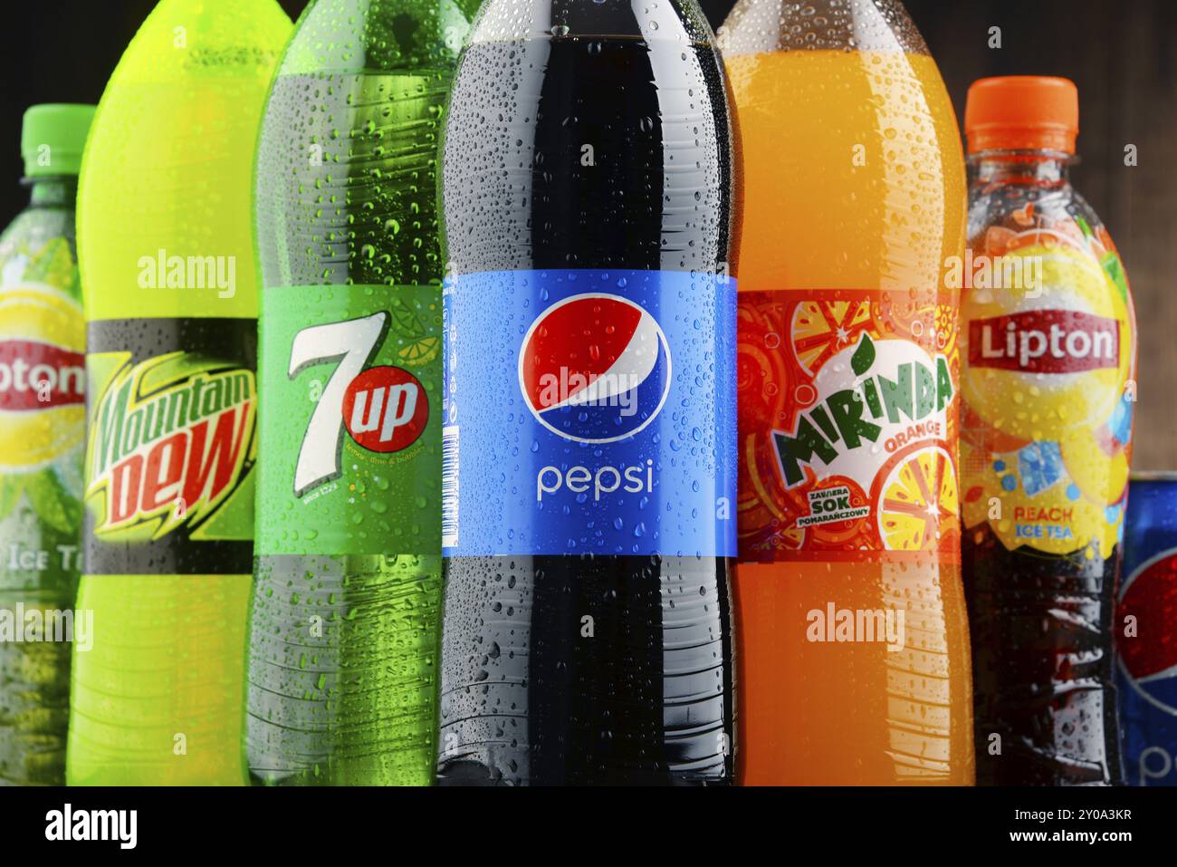 Flagship products of Pepsico, American multinational food, snack and beverage corporation headquartered in Purchase, New York Stock Photo