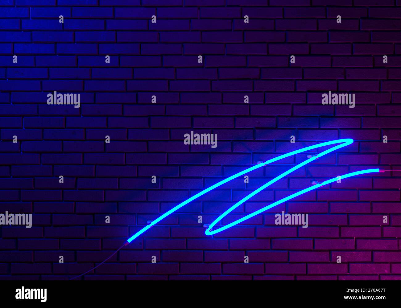 Neon Light on Brick Wall Background, 3d illustration Stock Photo - Alamy
