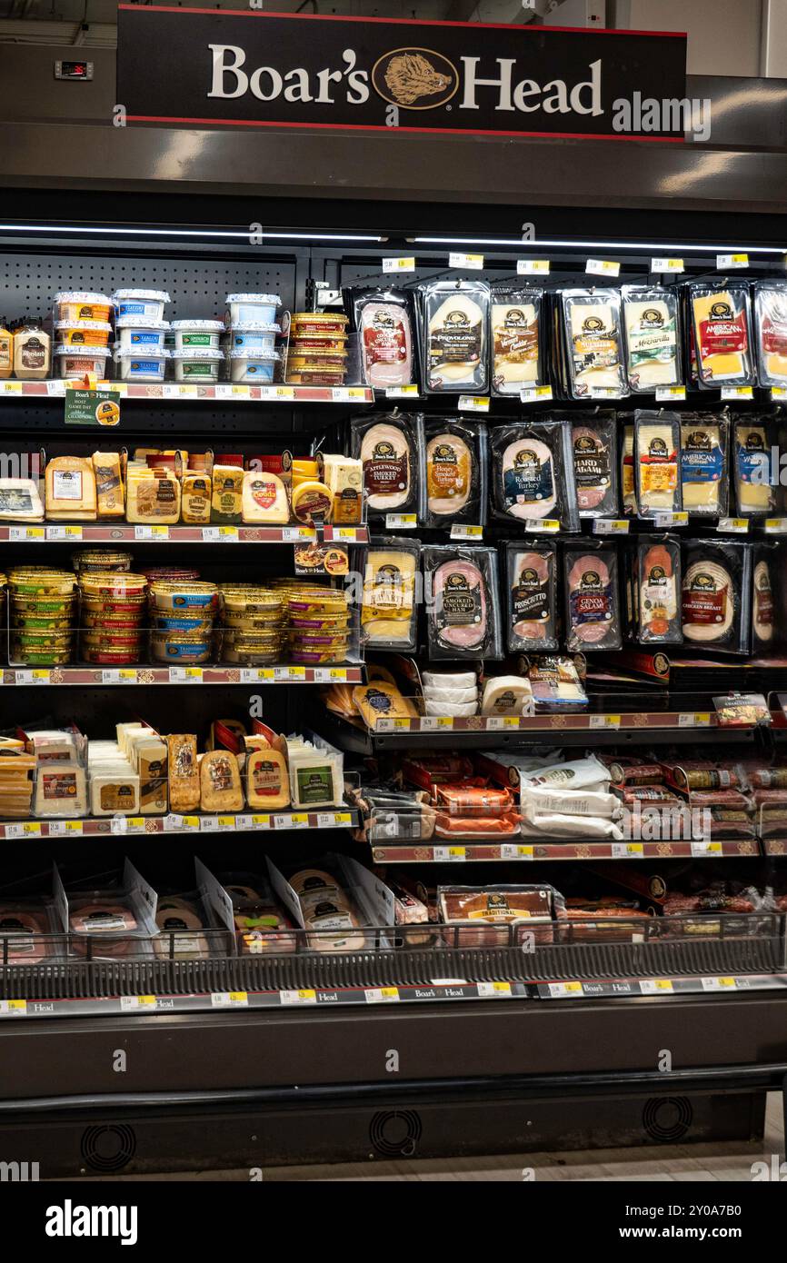 Boar's Head meat and cheese products are sold in grocery stores throughout the United States, 2024, New York City, USA Stock Photo
