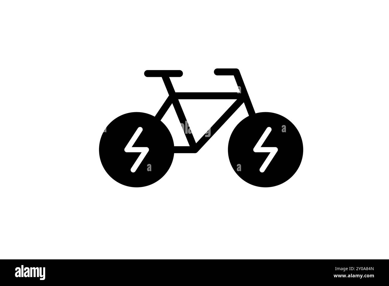 Electric bicycle black icon. Green electrical bike and plug charging station symbol. Eco friendly electro cycle vehicle sign concept. Vector battery powered EV transportation eps logotype Stock Vector