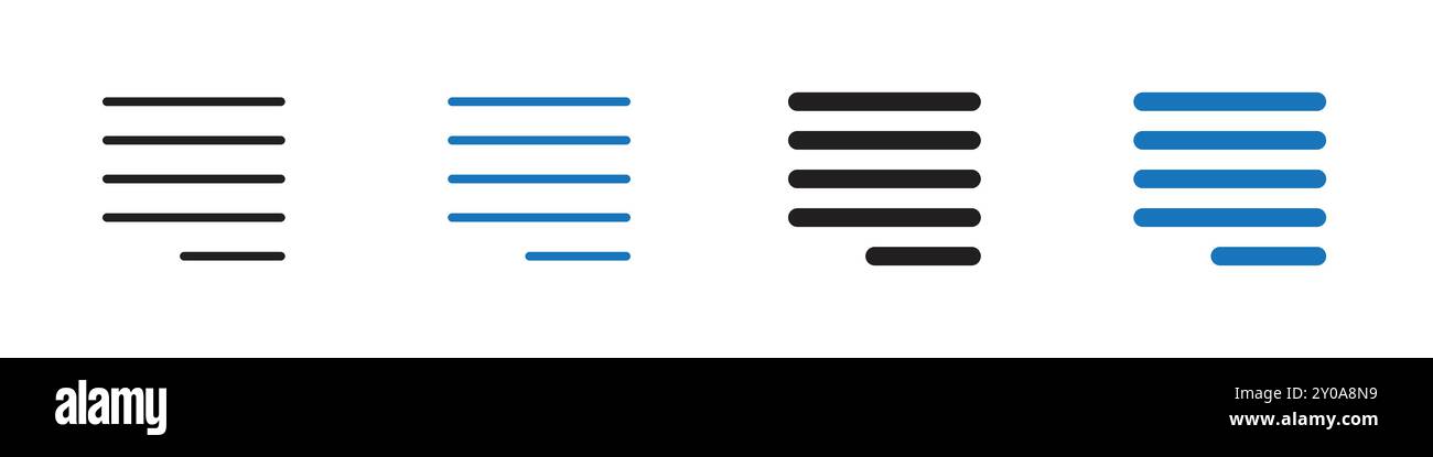 Align icon linear vector graphics sign or symbol set for web app ui Stock Vector