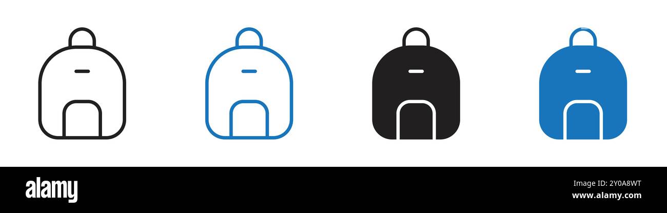 Backpack icon linear vector graphics sign or symbol set for web app ui Stock Vector