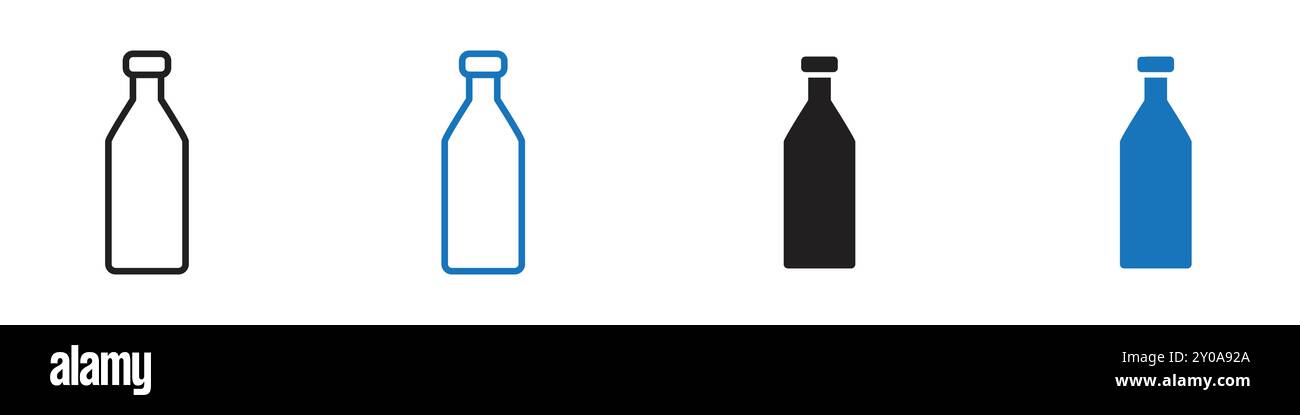 Bottle icon linear vector graphics sign or symbol set for web app ui Stock Vector