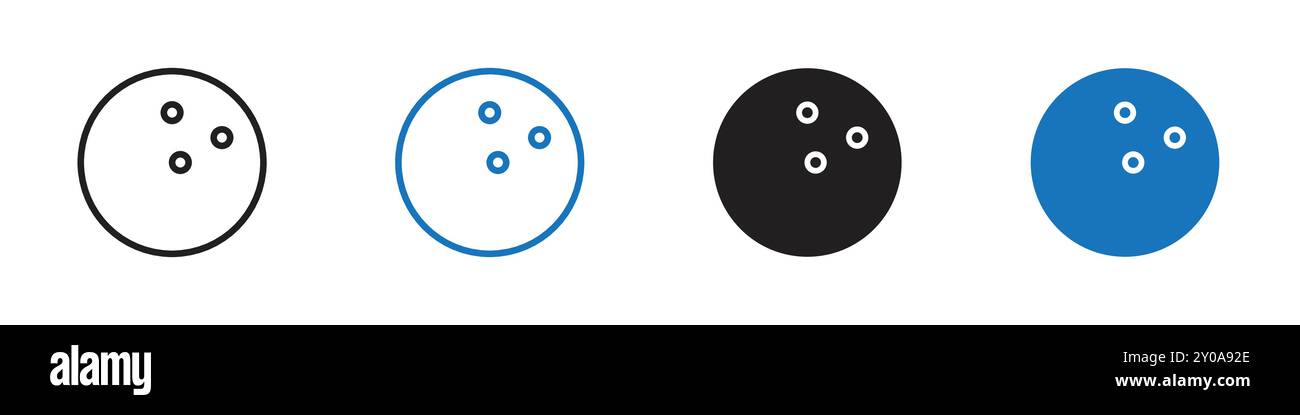 Bowling ball icon linear vector graphics sign or symbol set for web app ui Stock Vector