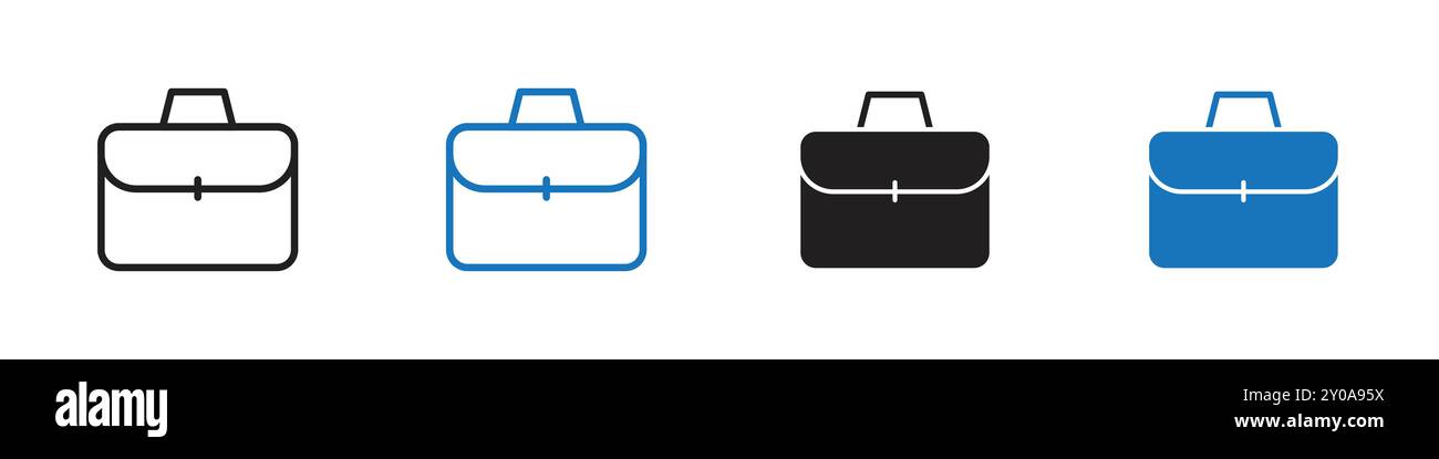 Briefcase icon linear vector graphics sign or symbol set for web app ui Stock Vector