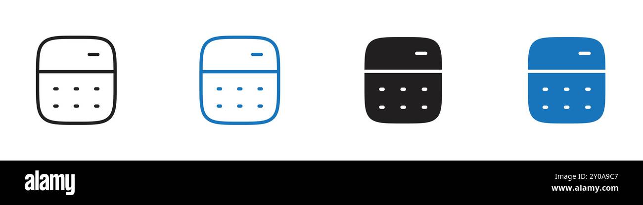Calculator icon linear vector graphics sign or symbol set for web app ui Stock Vector