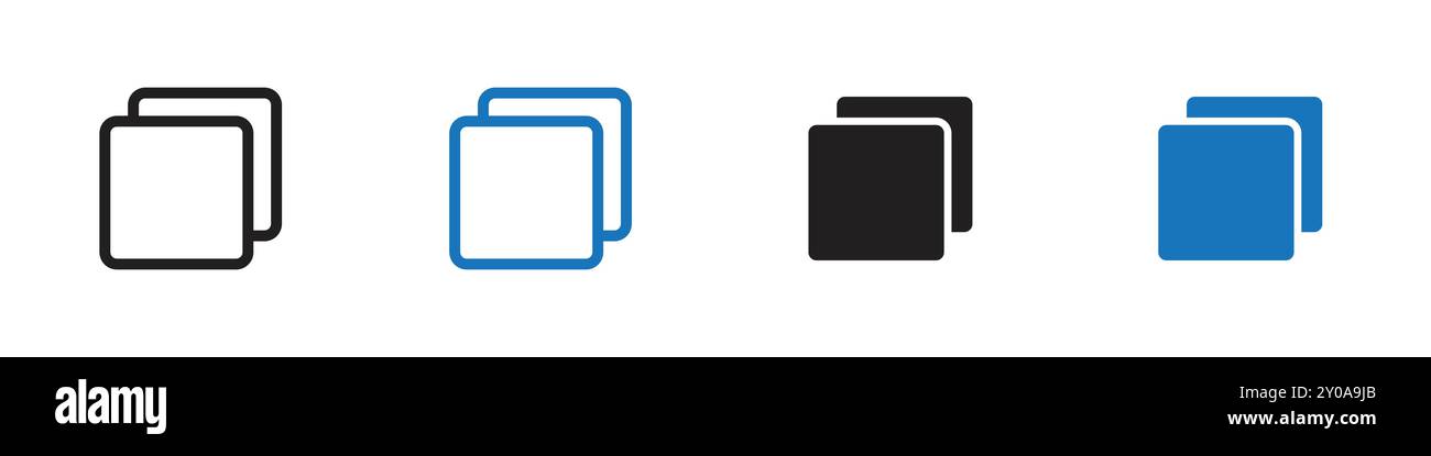 Copy icon linear vector graphics sign or symbol set for web app ui ...