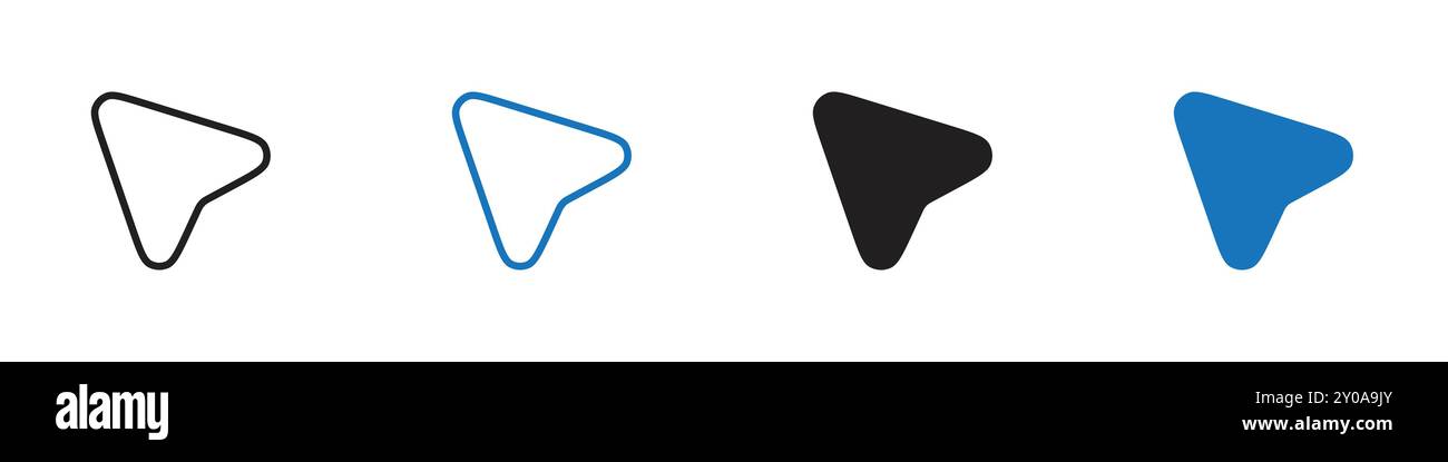 Cursor icon linear vector graphics sign or symbol set for web app ui Stock Vector