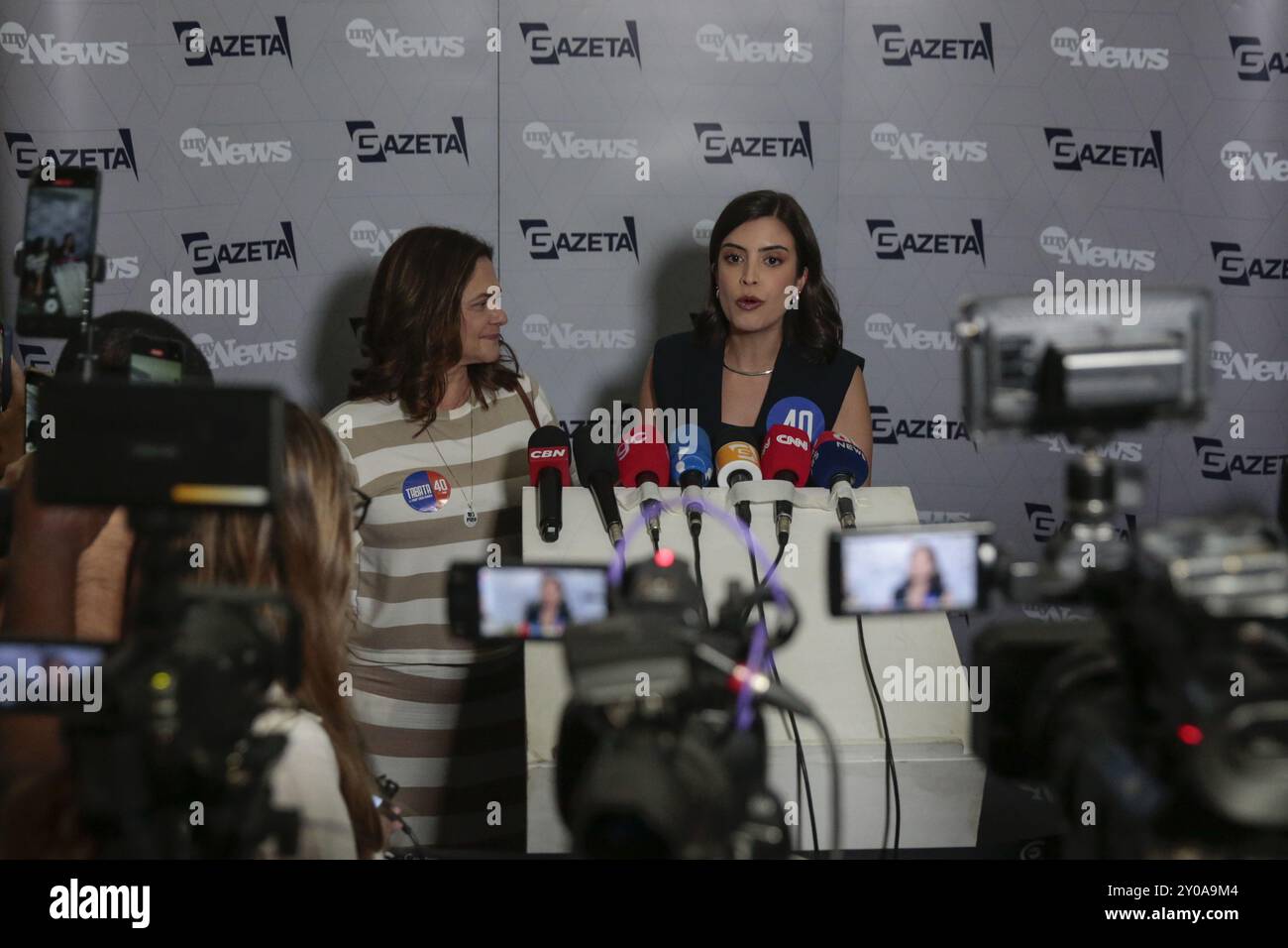 Sao Paulo, Brazil. 01st Sep, 2024. SP - SAO PAULO - 09/01/2024 - SAO PAULO, ELECTORAL DEBATE, TV GAZETA - Tabata Amaral (PSB) during her arrival at the debate promoted by TV Gazeta on Sunday night (01). Photo: Suamy Beydoun/AGIF Credit: AGIF/Alamy Live News Stock Photo