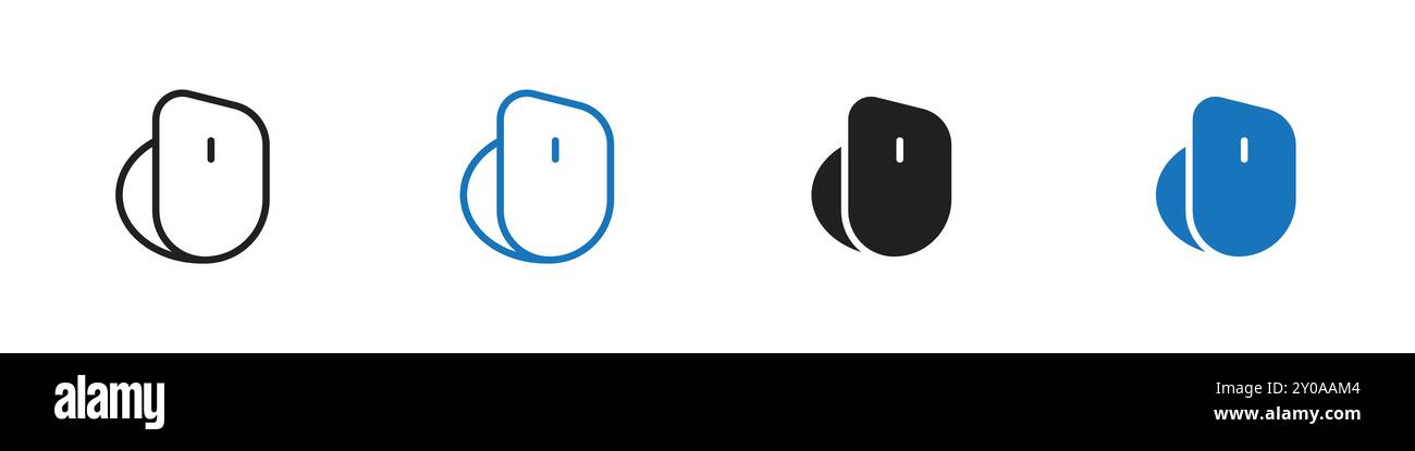 Mouse icon linear vector graphics sign or symbol set for web app ui Stock Vector