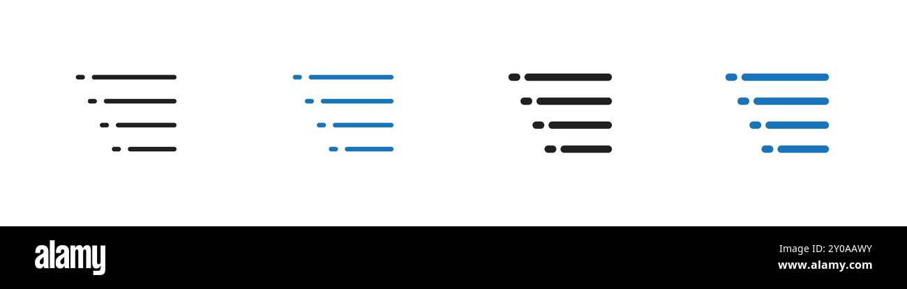 Menu icon linear vector graphics sign or symbol set for web app ui Stock Vector