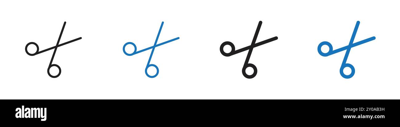 Scissors icon linear vector graphics sign or symbol set for web app ui Stock Vector