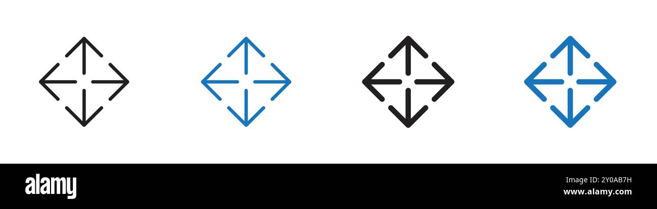 Move icon linear vector graphics sign or symbol set for web app ui Stock Vector
