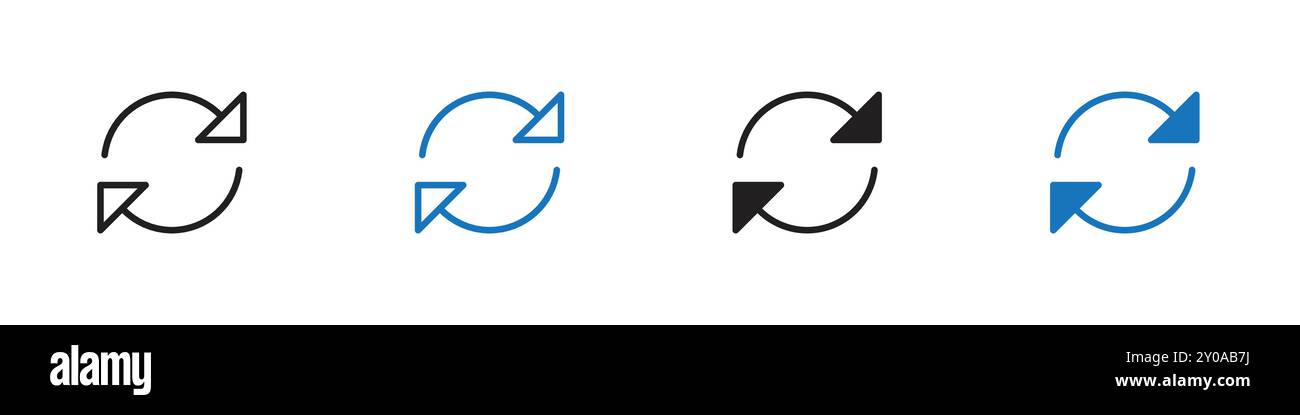 Refresh icon linear vector graphics sign or symbol set for web app ui ...