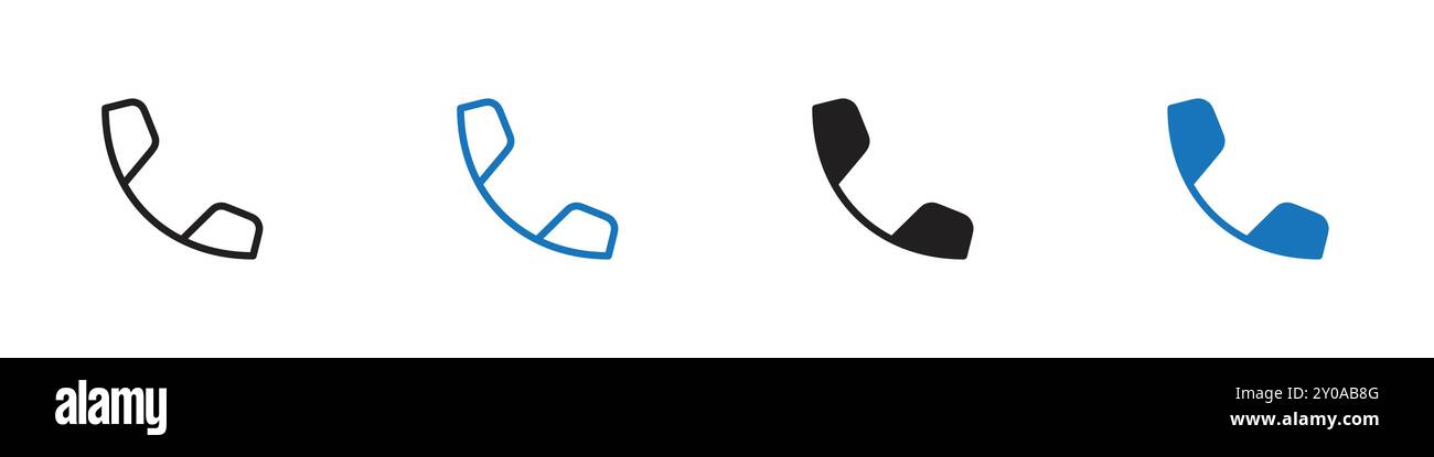 Phone icon linear vector graphics sign or symbol set for web app ui ...