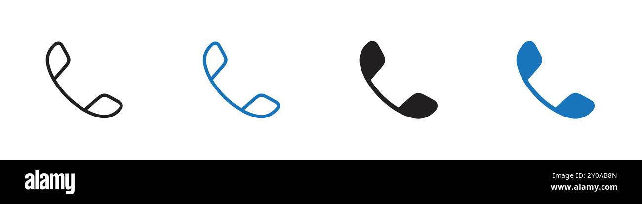 Phone icon linear vector graphics sign or symbol set for web app ui ...
