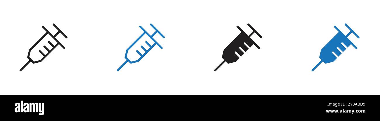 Syringe icon linear vector graphics sign or symbol set for web app ui ...