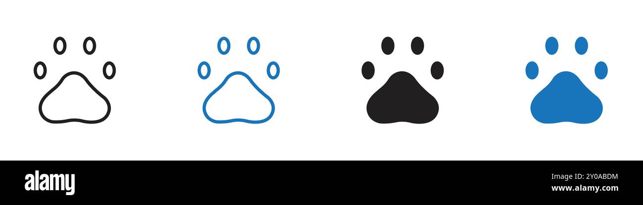 Paw icon linear vector graphics sign or symbol set for web app ui Stock Vector