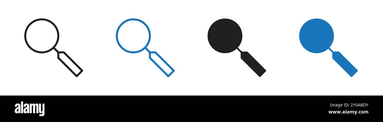 Search icon linear vector graphics sign or symbol set for web app ui Stock Vector