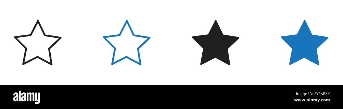 Star icon linear vector graphics sign or symbol set for web app ui ...