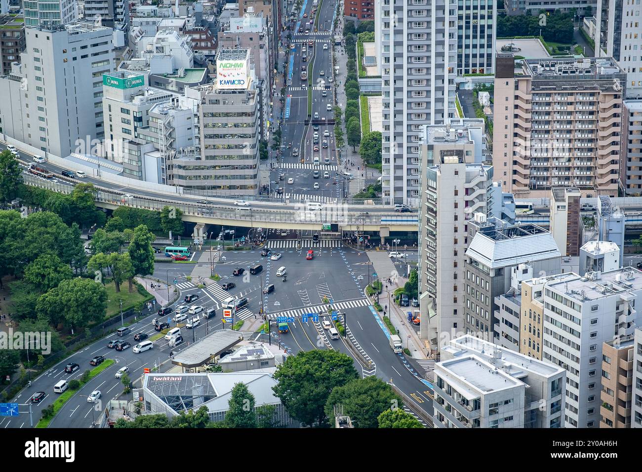 Tokyo cityscape. Panoramic aerial view over the city from the  Observation floor of Tokyo Tower , Tokyo, Japan Stock Photo