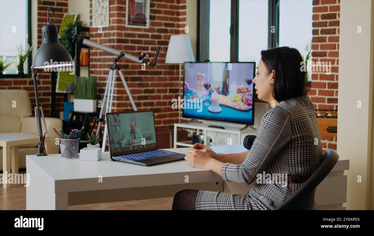 Teleworker Call Working Telemedicine design hi-res stock photography and images - Alamy